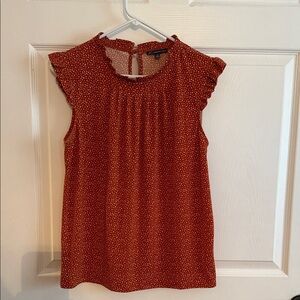 Adrianna Papell Rust Orange Ruffle Sleeve Blouse